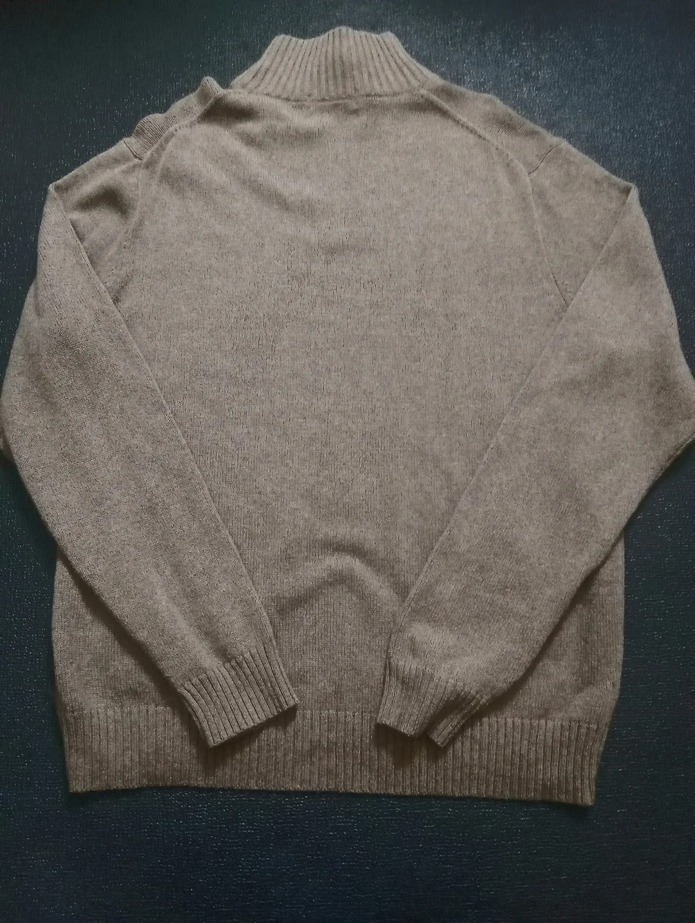 J. Crew Men's Taupe Zip Mock Neck Sweater